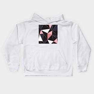 Geometric Pattern Rose Black Kids Hoodie